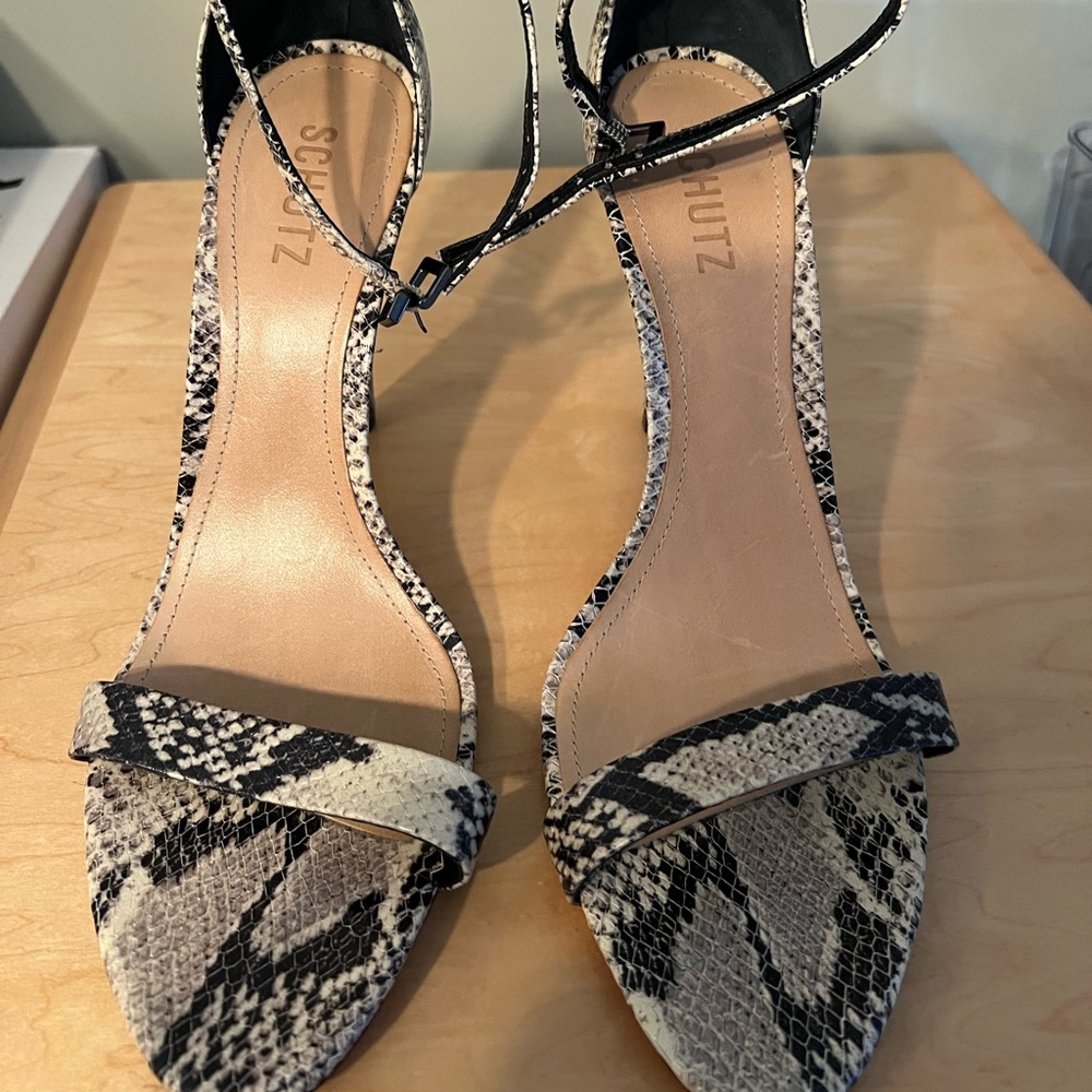 SCHUTZ Snakeskin Patterned Heels